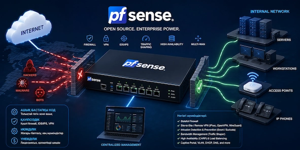 Топ киберқауіпсіздік - pfSense (Әлемдегі ең сенімді Open Source Firewall)
