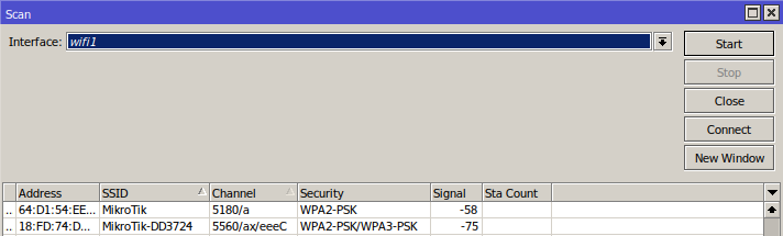 WiFi scan example
