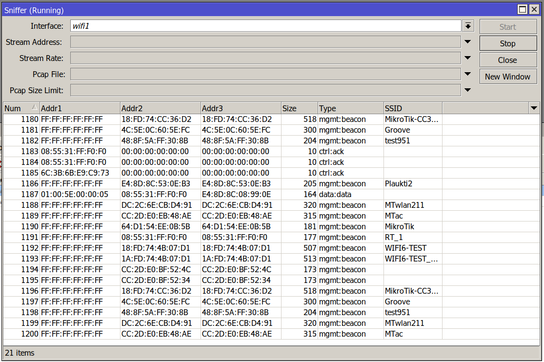 Sniffer example